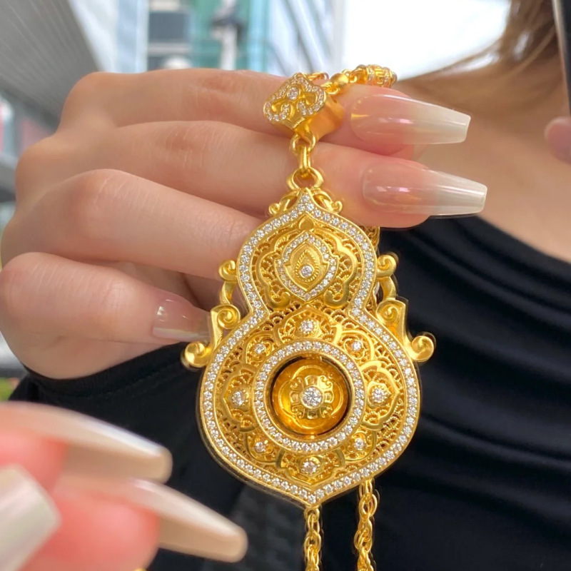 FOLU GOURD 펜던트 골드 도금 펜던트 FILIGREE MOISSANITE RONGXI 고대 공예 4 개 뷰티 목걸이 국가 조수 RUYI