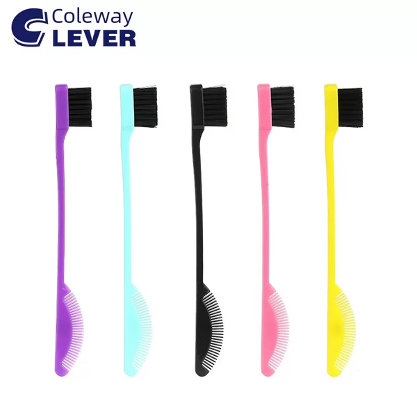 Fan-shaped eyebrow comb eyebrow eyelash dual-purpose double-head broken hair brush long rod convenient multi-functional beauty tool fan-shaped brush
