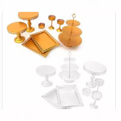 Decoración de la mesa de postres de boda con cristal estante de postres europeo estante de pastel estante de hierro forjado multicapa