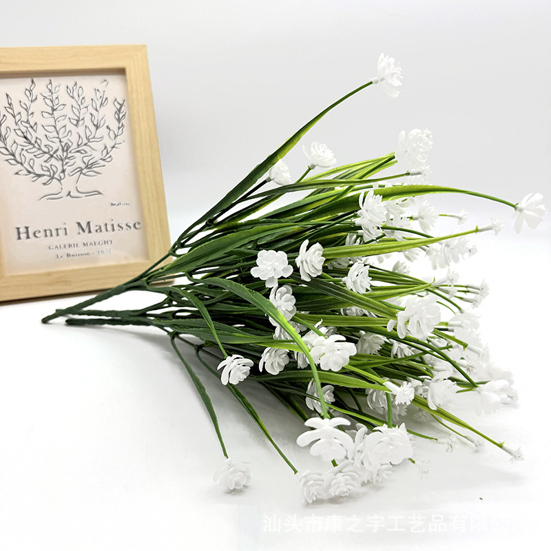 Flores artificiales de camelia de 7 ramas, resistentes a los UV – decoración para interiores, venta en Amazon, lote de fábrica.