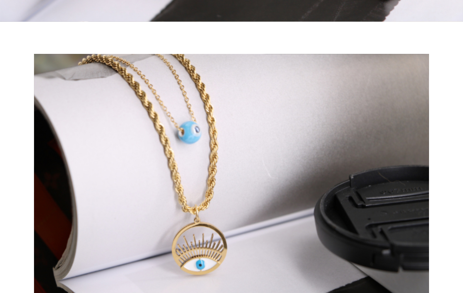 Casual Simple Style Devil's Eye Titanium Steel Enamel Plating Hollow Out Layered Necklaces display picture 3