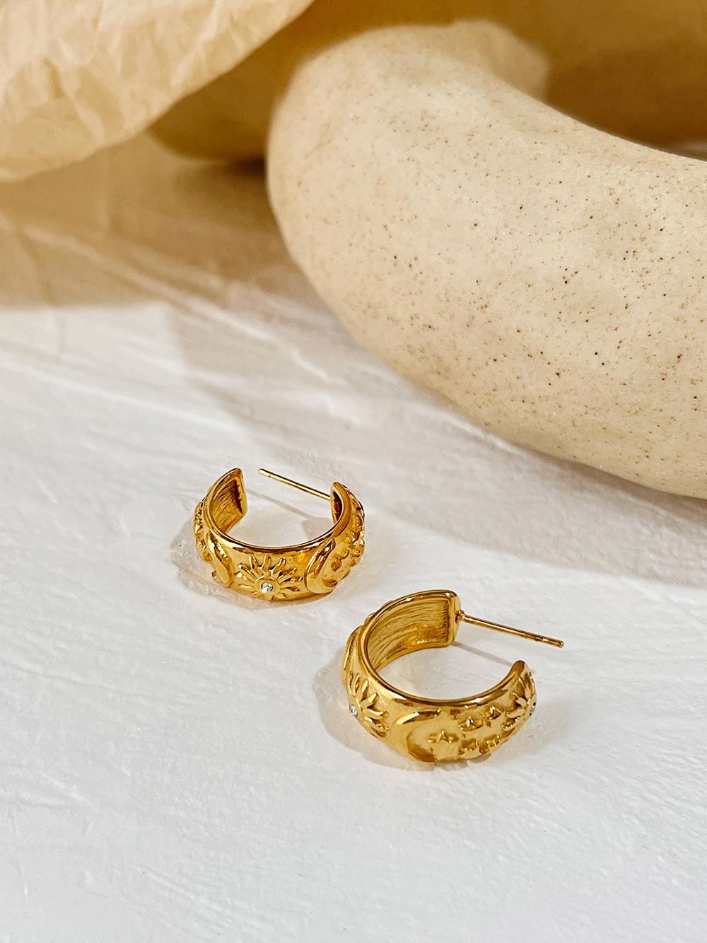 Original Design Star Moon Stainless Steel Plating Inlay Rhinestones Bangle 1 Piece