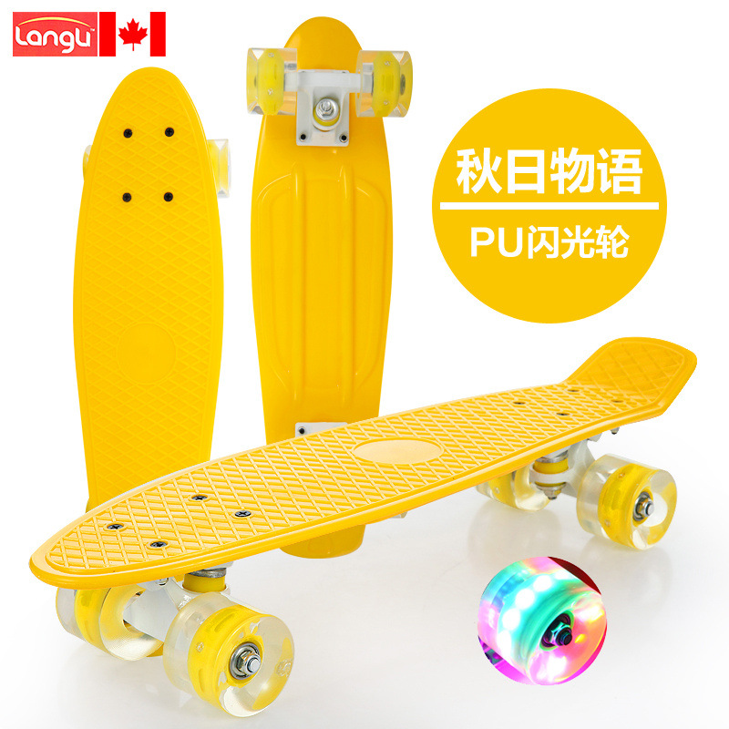 Pequeño tablero de pescado para niños adultos adolescentes 3 - 6 - 12 años principiantes de cuatro ruedas scooter profesional