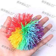 多彩橡胶丝球 小学生用沙包球 儿童玩具球 彩色粘把球 橡皮筋球