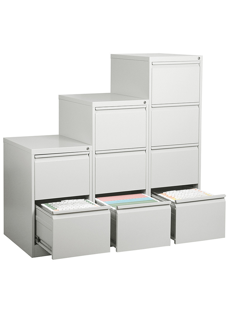 办公室钢制卡箱文件柜A4FC挂捞柜带抽屉式二三四斗档案资料柜带锁