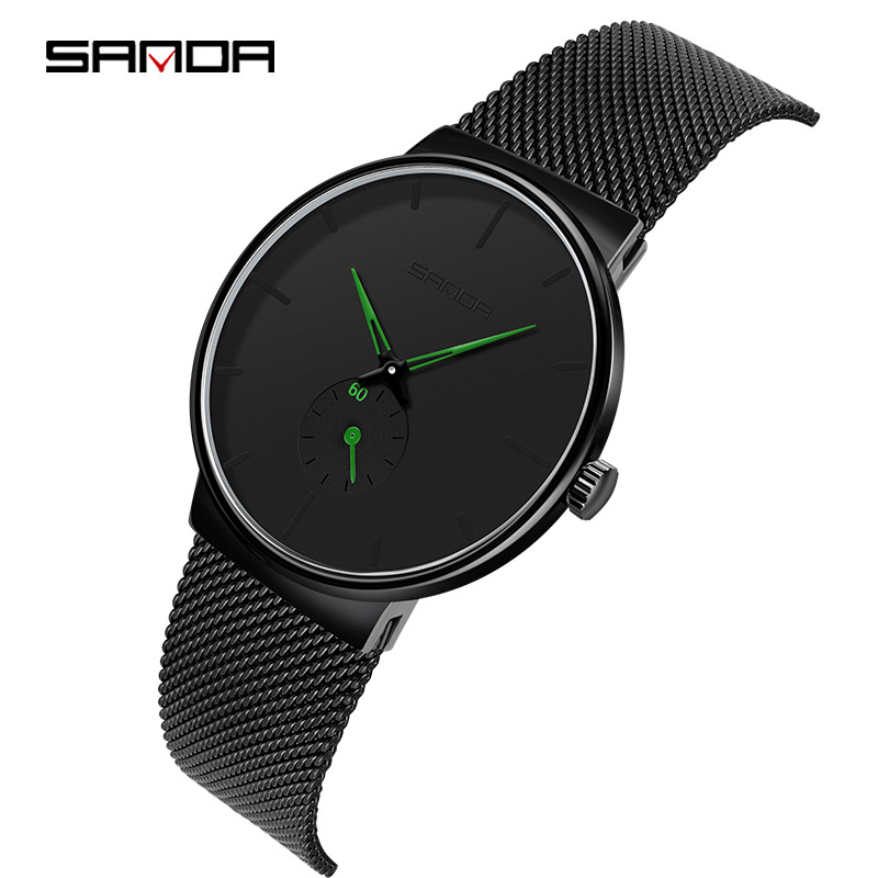 SANDA P1059 reloj casual para hombre simple independiente segunda mano sincronización Milán malla Correa reloj de moda