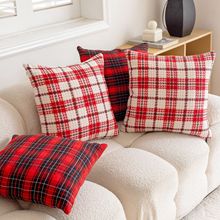 新款圣诞沙发抱枕套 亚马逊速卖通希音temu格子靠垫网红靠枕批发
