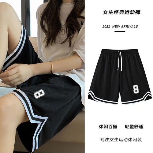 Women's Basketball Shorts American Plus Size Shorts Summer 5-inch Loose Chino Ice Silk Quick-dry Mesh Athletic Pants Wholesale