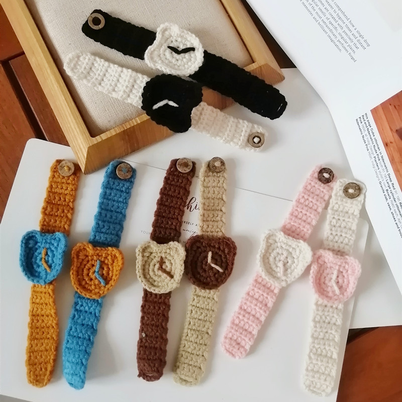 New Crocheted Milk Cotton Bear Bracelet Watch Internet Celebrant Cute Bracelet Couple Accessories Student Jewelry