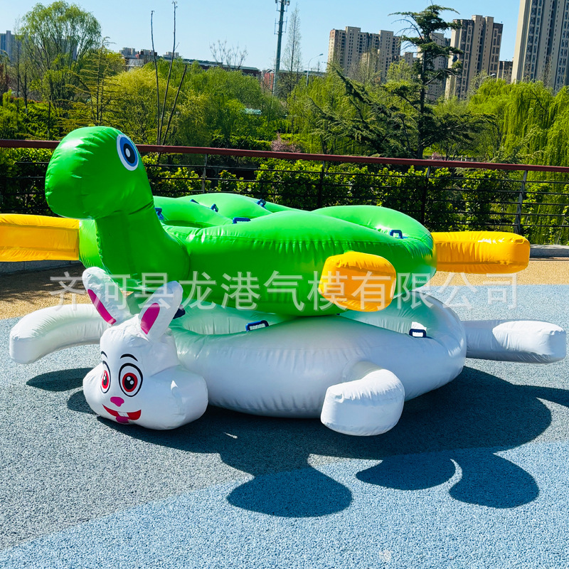 Juegos divertidos, oruga inflable, tortuga y liebre, carreras de carreras, construcción de equipos escolares, juegos de expansión, accesorios de bolas de parachoques