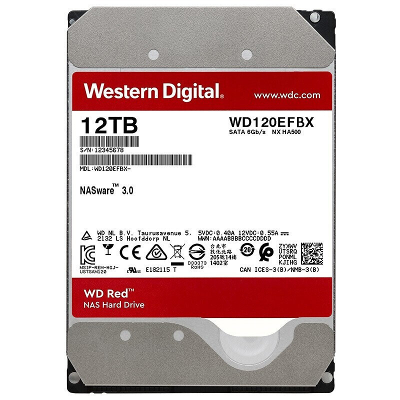 Hard Drive (W&D) 12t Red Disk Plus Nas Network Storage Server Mechanical Hard Drive Enterprise Grade