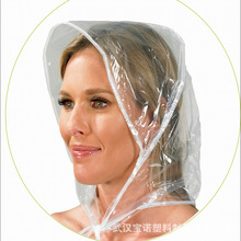 PE塑料一次性防雨帽透明雨帽印花雨帽浴帽