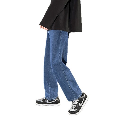 Southeast Asia summer new style jeans, men's loose wide-leg pants, men's Hong Kong style, ins, fashion brand straight pants, men