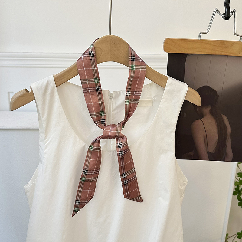 Pañuelo de seda, tira larga, sentido de alta gama, nuevo pañuelo de seda de imitación, pañuelo en la cabeza, cinturón para el cabello, bolso para el cabello atado, cinturón decorativo con serpentina