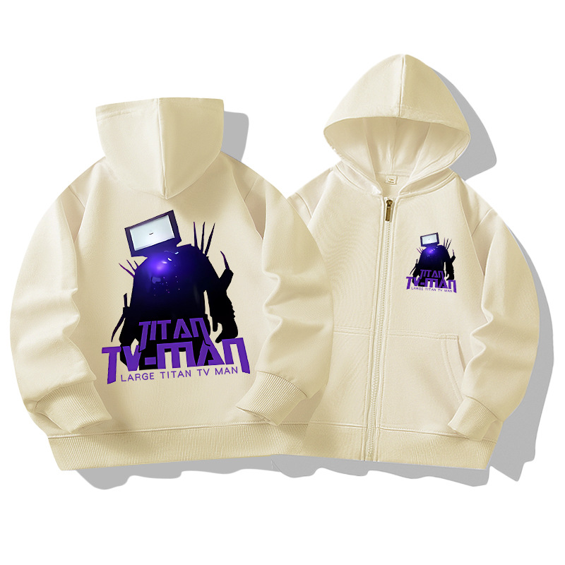 Cross-border Titan TV Hoodie Toilet Human Monitoring Zipper Outerwear Children's Game Clothes Boy's Clothing