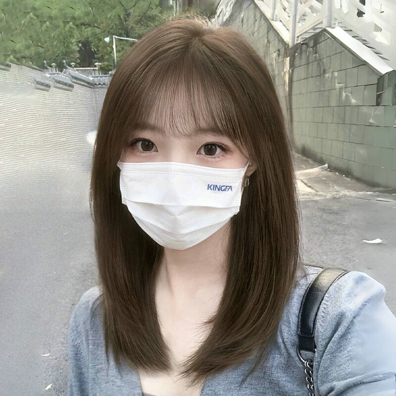 Wig Women's Medium and Long Hair Natural Simulation Human Hair Silk Hierarchical Full Head Cover Clavicle Hair Age-reducing Full Top Short Hair Head Cover Wig Women's Medium and Long Hair Natural Simulation Human Hair Silk Hierarchical Full Head Cover Clavicle Hair Age-reducing Full Top Short Hair Head Cover