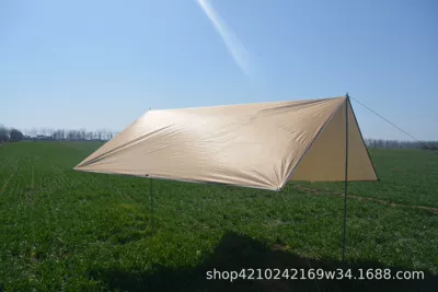 Avtomobil yan çətirləri – Canopy Tent Multifunctional Camping - khaki-3-meters-3-meters-8-wind-ropes-8-ground-2-poles