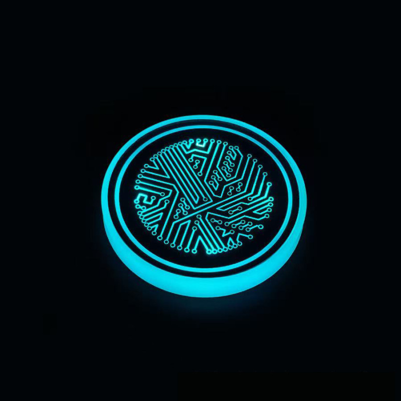 車の LED 発光ウォーターコースター カラフルな装飾ライト 車の三角窓雰囲気ライト USB 充電式滑り止めコースターライト|undefined