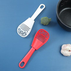 Kitchen multi-functional grinding and straining spatula, garlic and ginger crushing scoop, home use potato mashing and rice serving spoon