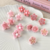 Fuchsia soft small design cute earrings, flowered, trend of season