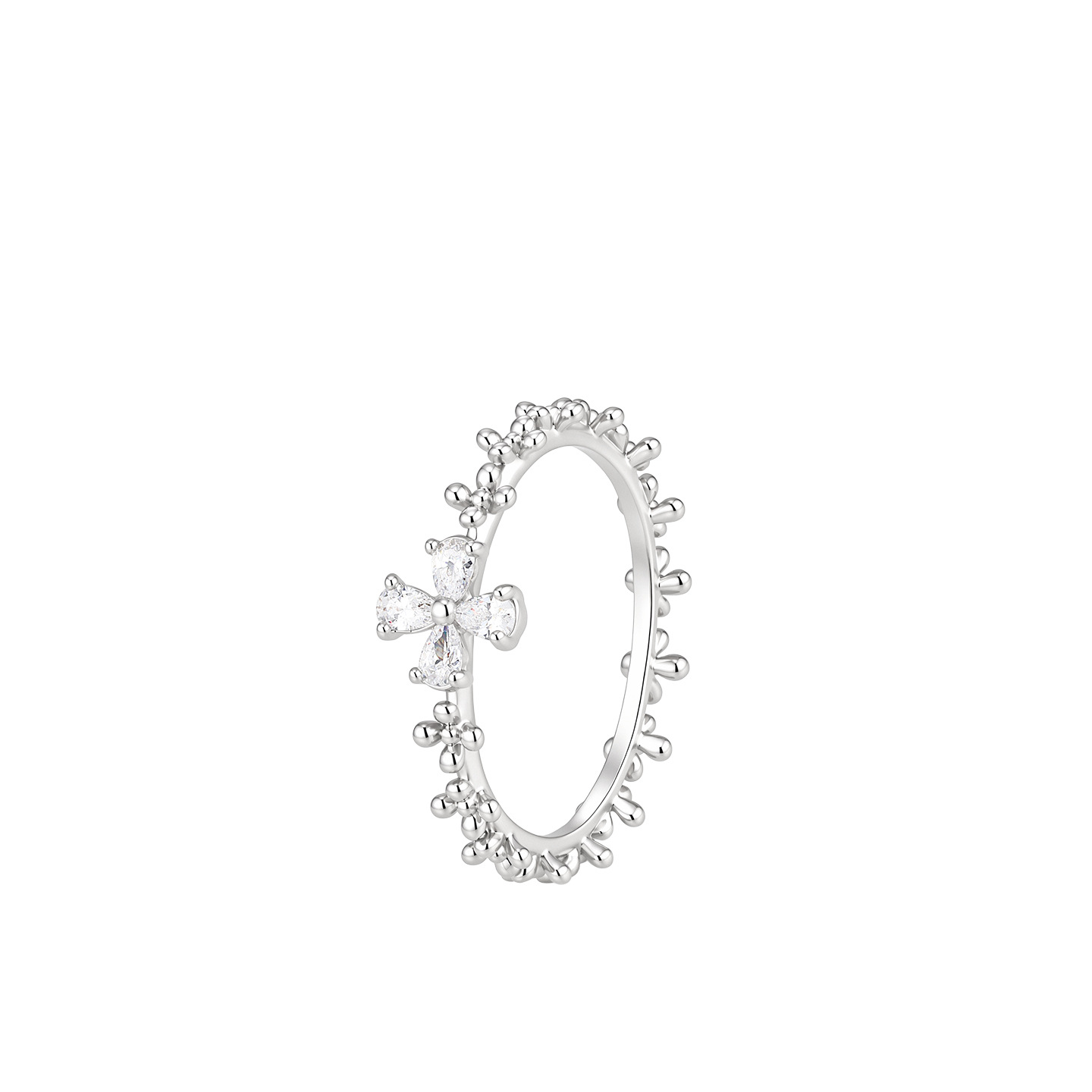 Anillo de Flor de Aleación, Galvanizado, para Mujer
