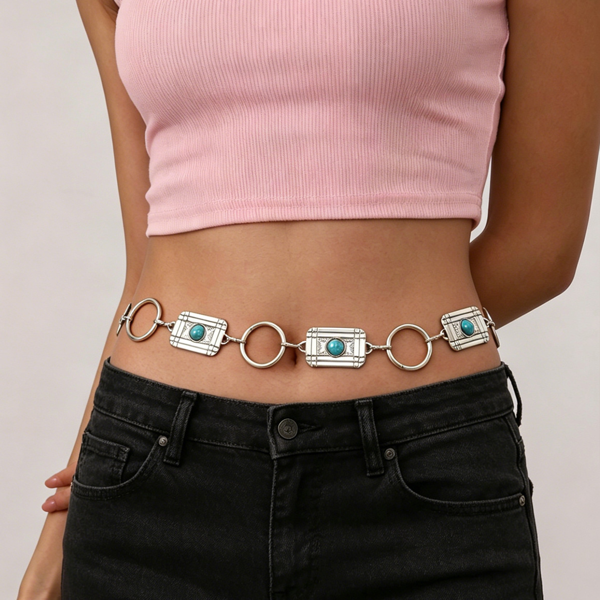 Cadena de cintura bohemia para mujer cinturón cadena corporal_voghion.com