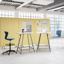 办公休闲会客区高脚吧台桌椅可移动长方形茶水间桌椅会议活动桌