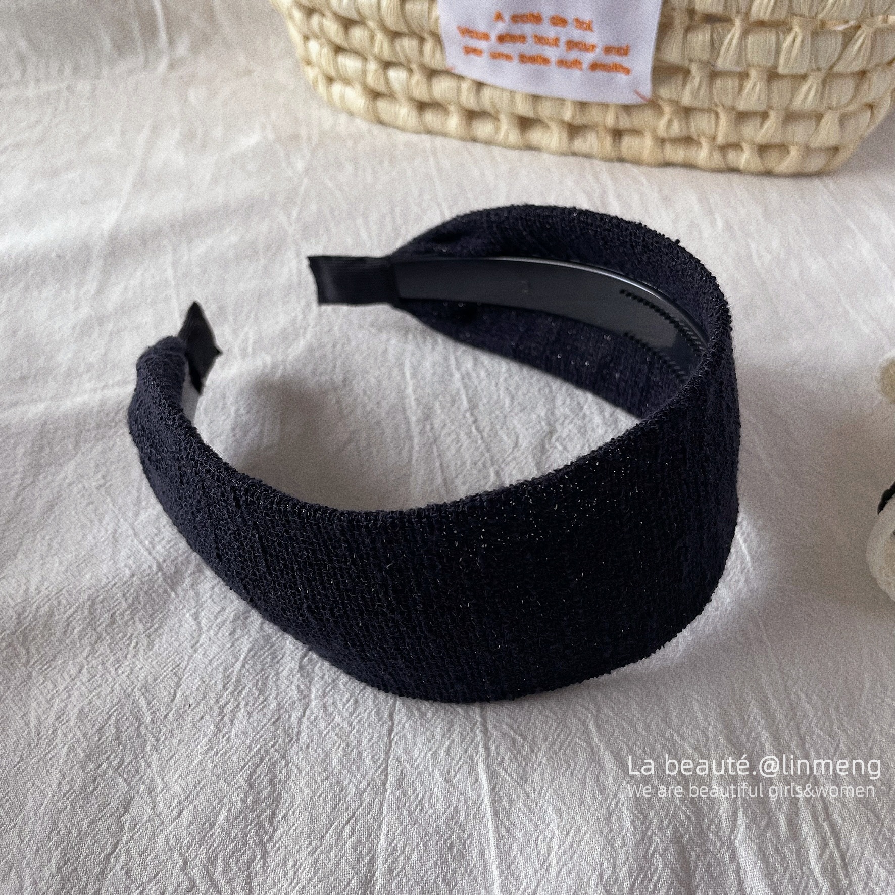 Diadema superior de cráneo alto Diadema de fragancia pequeña negra de alta calidad Diadema de estilo perla coreana arco simple cueva para el cabello accesorios para el cabello femenino