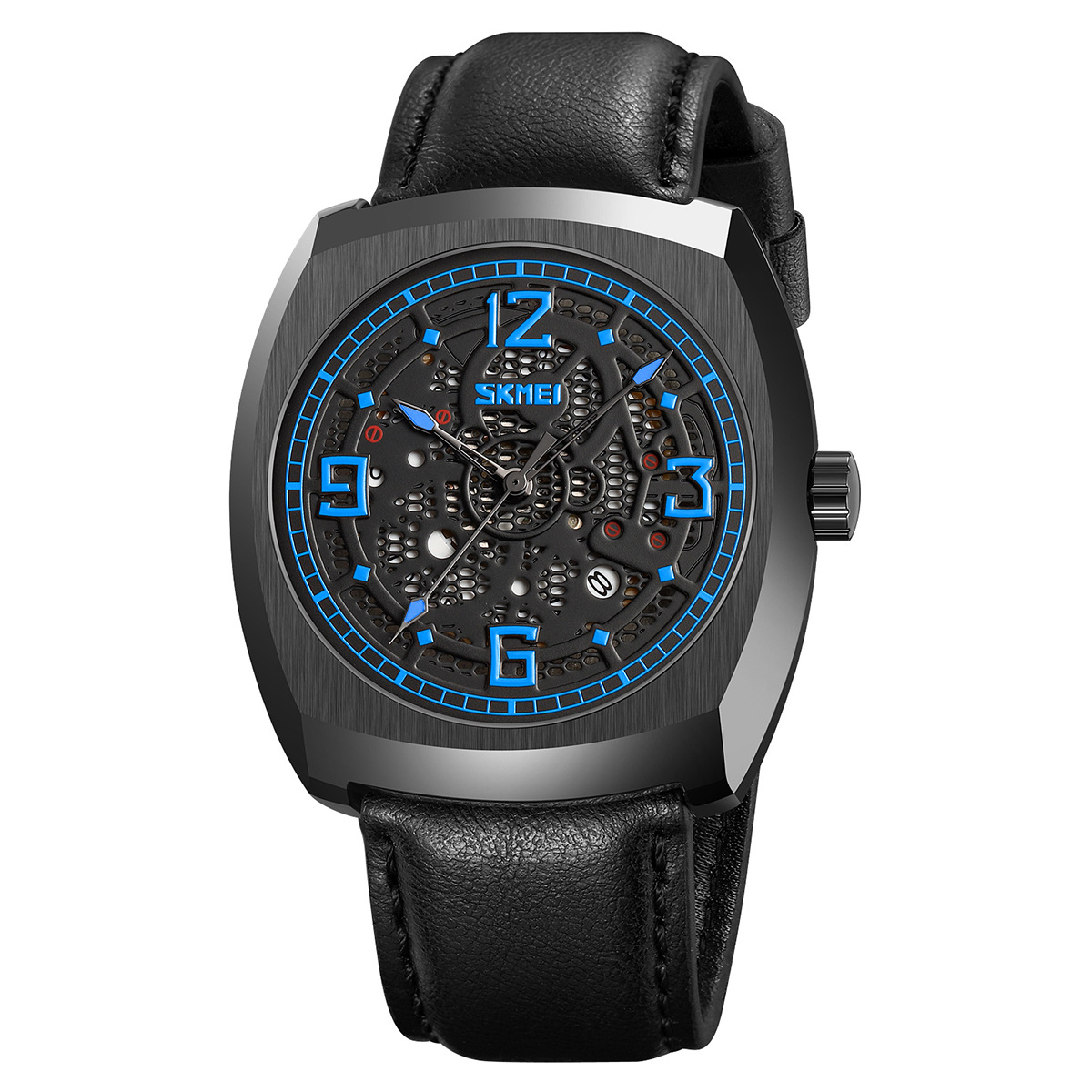 Reloj de barril de vino para hombres, ventilador mecánico, cinturón de cuarzo impermeable, reloj de cuarzo transfronterizo, fábrica directa
