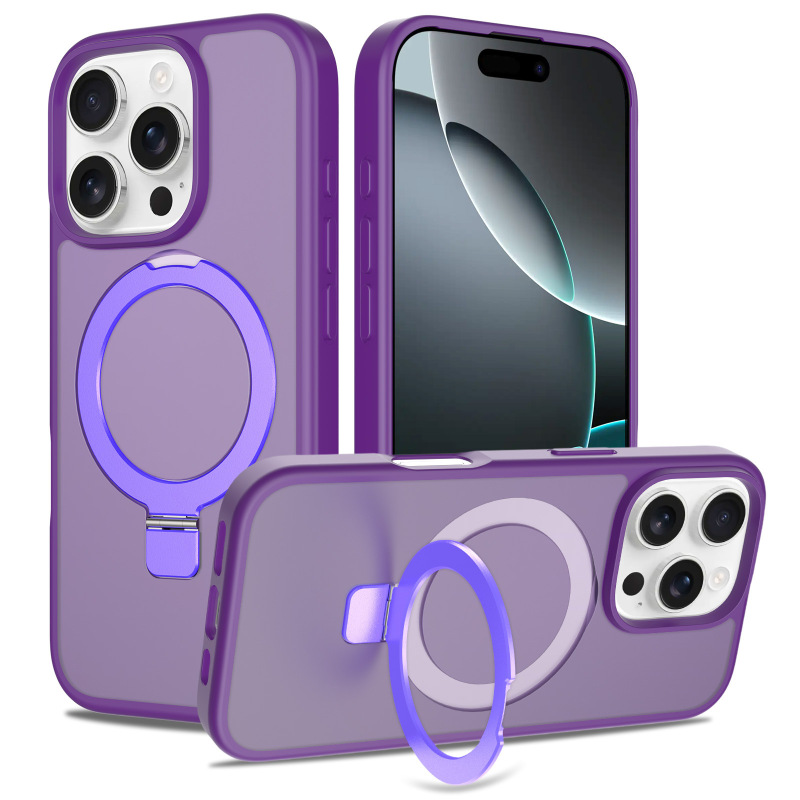 适用苹果17air磁吸手机壳支点支架iphone 16promax磨砂肤感防摔壳|undefined