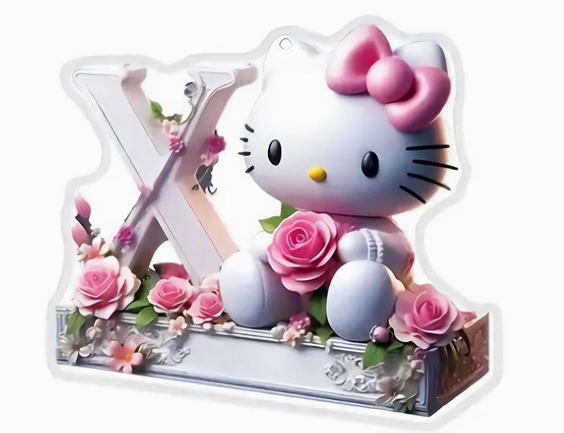クロスボーダー サンリオ 26 セット アルファベット 猫 キーホルダー ペンダント 装飾 ユニセックス アクリル 2D フラット ペンダント|undefined
