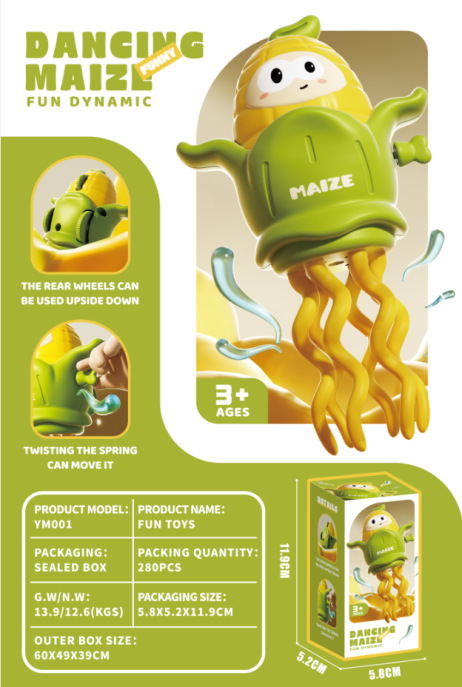 Nuevo Amazon mágico twist danza juguetes de maíz transfronterizos bebé dibujos animados caminar ocho patas juguetes de maíz