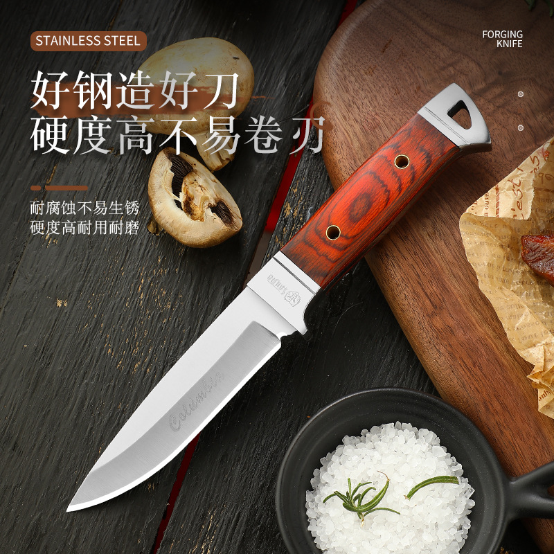 家用水果刀随身携带多功能手把肉刀户外烧烤露营切牛排羊排刀