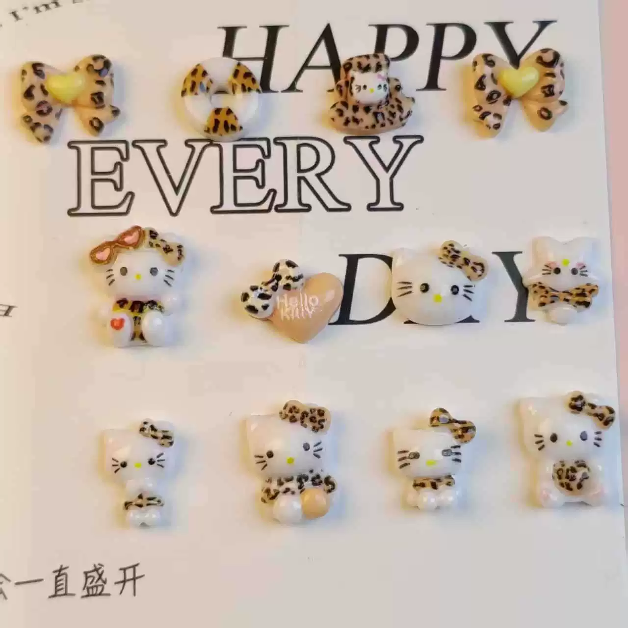 Леопардовый KTCat маникюрные украшения новый милый мультяшный кот бант любовь