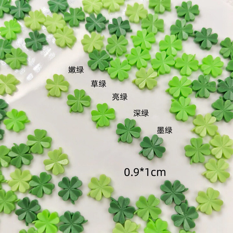 Mini luminous four-leaf clover decorative accessories for DIY crafts, nail art, earrings, and cream glue embellishments