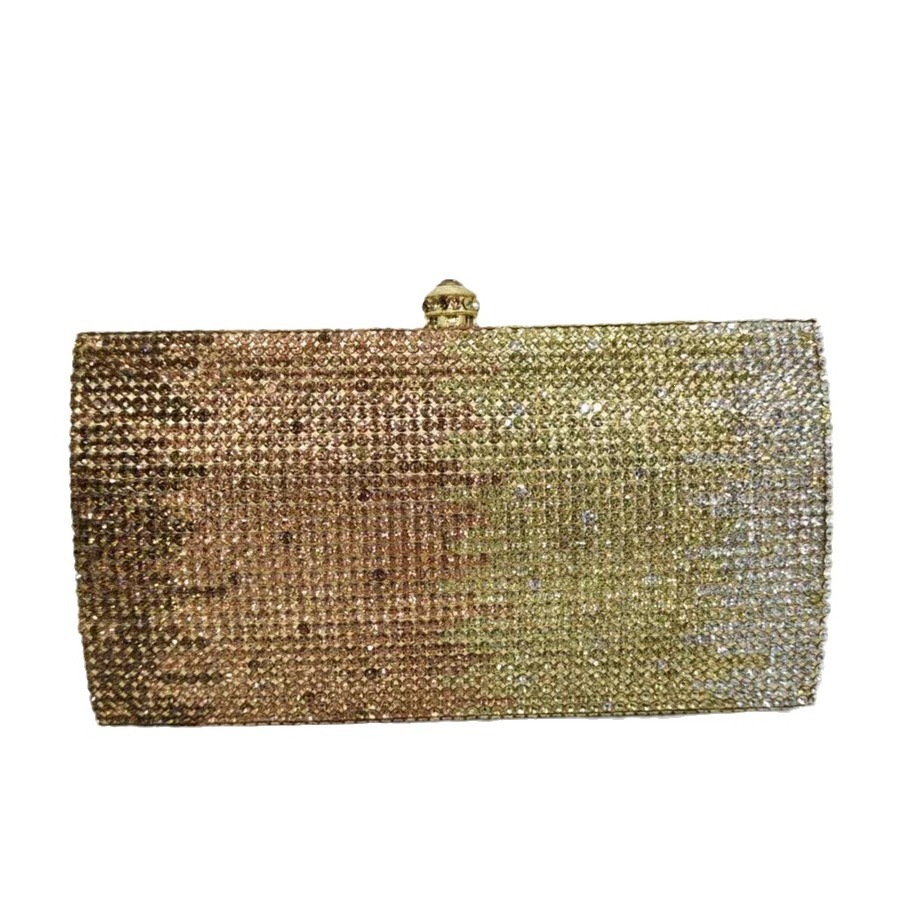 Nueva bolsa de cena de diamantes bolsa de cristal de color gradiente bolsa de banquete de mano bolsa de diamantes lleno bolsa de vestido de fiesta bolsa de mujer