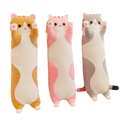 Export Trade Cat Plush Toy Long Strip Cat Pillow Soft Toy Children's Birthday Gift Cross-border Doll Wholesale 