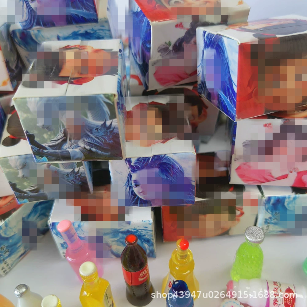 Nazha 2 волшебный мальчик шумный мини-супермаркет бутылка с напитком миниатюрная еда, кукольный автомат, видеоигра город игрушка маленькая слепая коробка