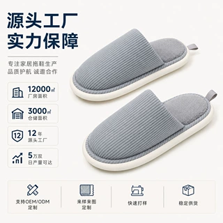 跨境外贸出口女式记忆棉毛绒棉拖鞋居家防滑保暖拖鞋工厂定制贴牌