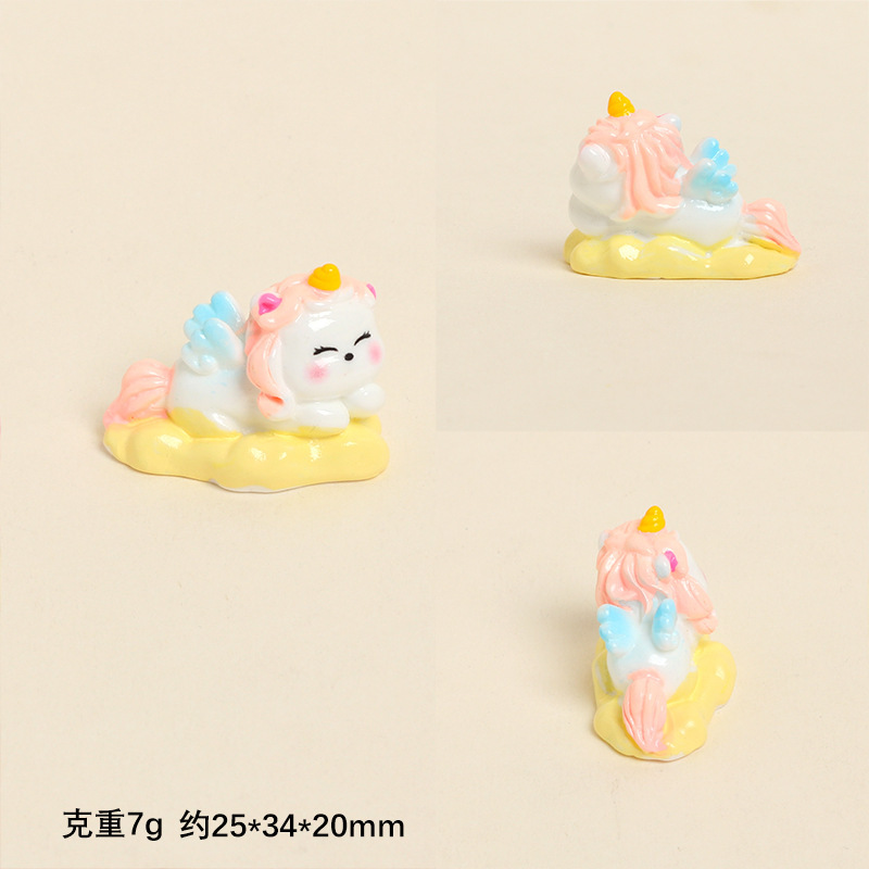 かわいい樹脂ユニコーンクラウドかわいい diy ジュエリーアクセサリーキーホルダーアクセサリーデスクトップ車の装飾品|undefined