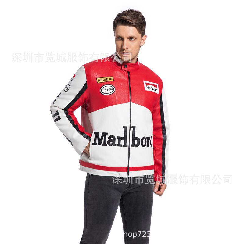F1 Racing Suit Motorcycle Leather Jacket for Men and Women, Casual Fashion European and American Style Warm Jacket, Supports Customization
