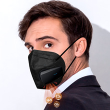 跨境排气新风电动口罩散热电子除雾带风扇面罩USB可充电防尘花粉