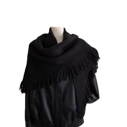 Gestrickter Wollschal Mit Quasten Für Damen Herbst Winter_voghion.com