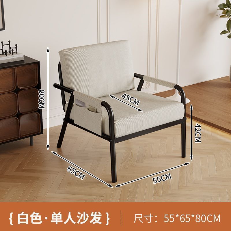 3人掛けダブルシンプル小型ソファ、小さな賃貸住宅用アイアンフレームソファ、快適で通気性のある生地、耐久性のあるソファ|undefined
