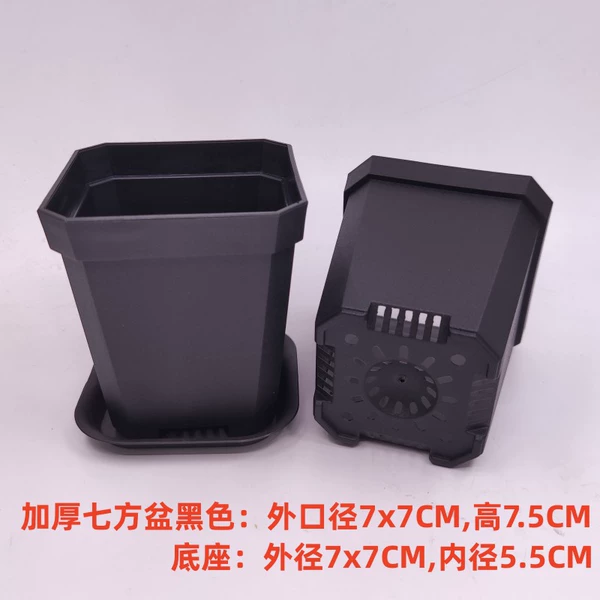 [加厚七方黑色+底座]