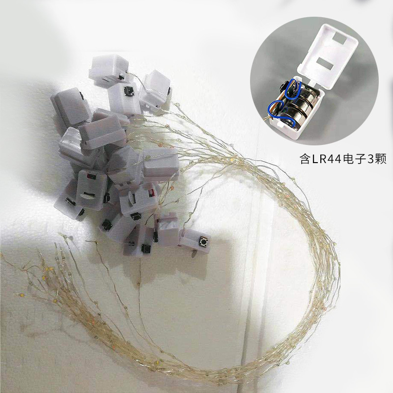 0,5 M 1 M Cadena de luz LED luz del flash luminoso ramo de luz cadena gato oído botón de la batería de color decoración de la torta de luz