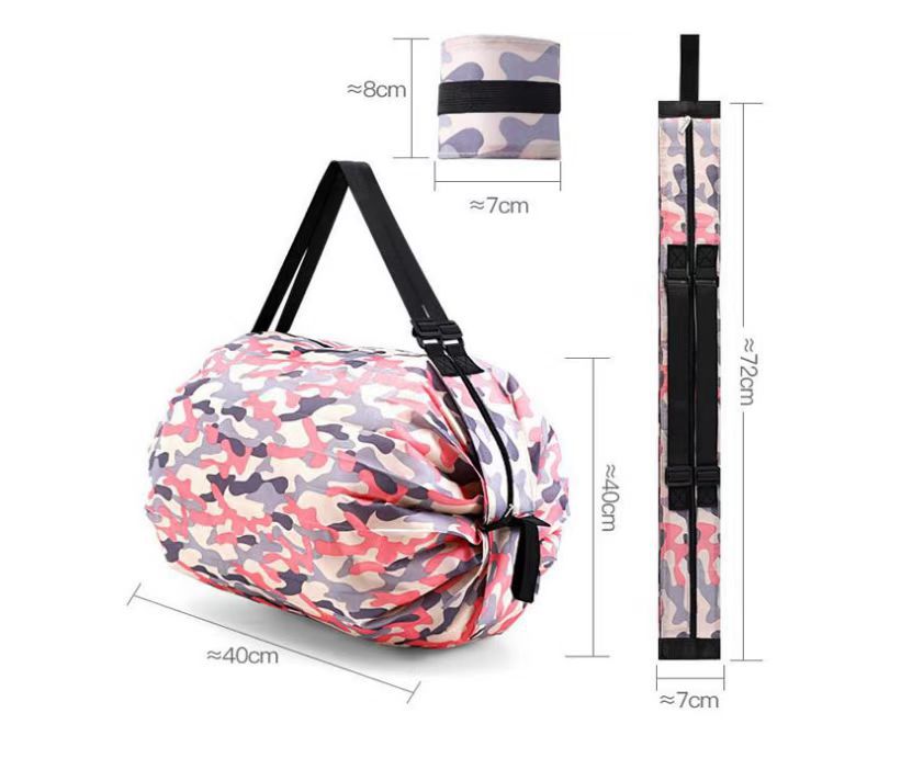 Comercio exterior al por mayor japonés plegable bolsa de compras de órgano grande engrosada supermercado Portátil Bolsa de compras portátil de almacenamiento LOGO