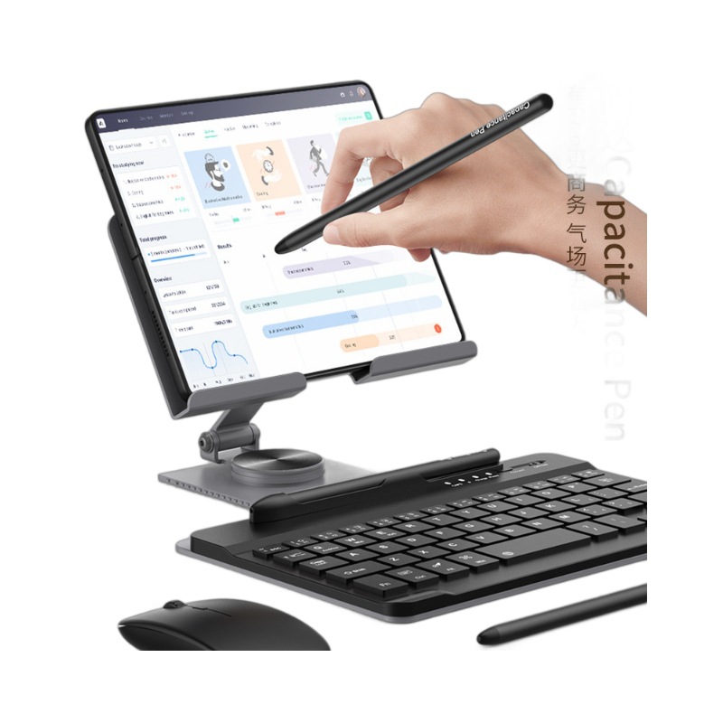 Nuevo Soporte de teclado giratorio adecuado para teléfono móvil tableta de la computadora Huawei Samsung Android inalámbrico Bluetooth teclado personalidad