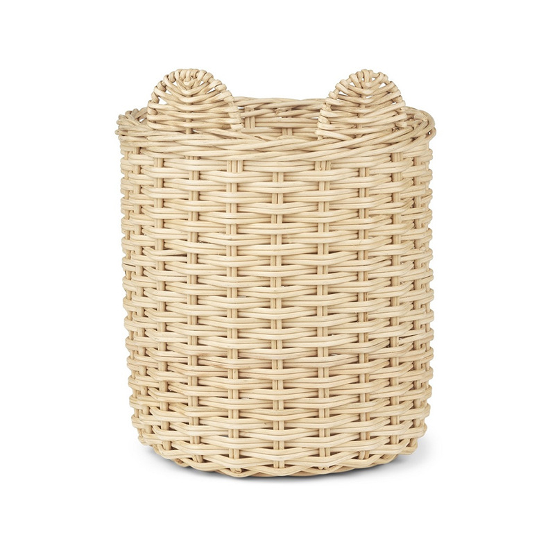 Nuevo estilo creativo tubo largo tela de caña artesanal cesto de almacenamiento de verduras, frutas, cesto de artículos de gran tamaño sala de estar dormitorio