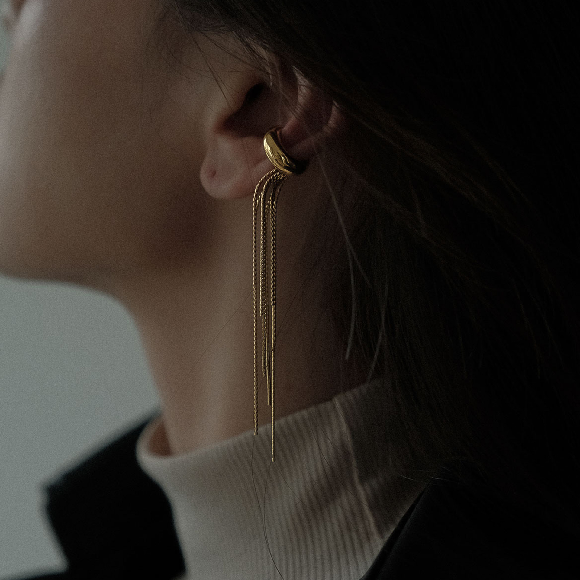 JEDING Europa y los Estados Unidos aretes de acero inoxidable sin agujeros de orejas orejas clips de hueso de orejas de lujo ligero orejas de acero de titanio joyas transfronterizas